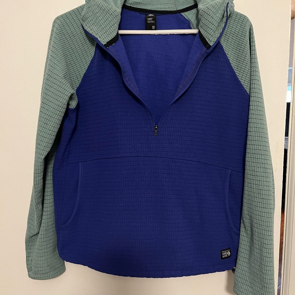 Blue and Green Quarter-Zip Pullover